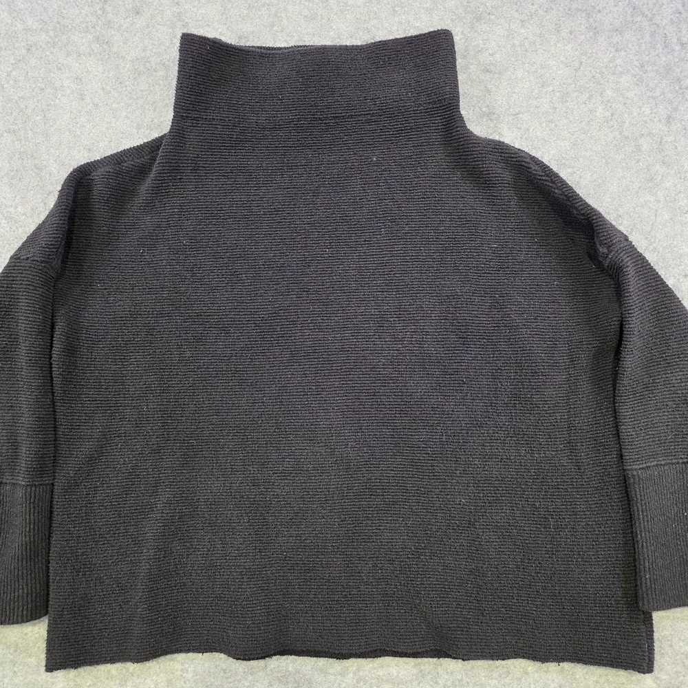 Free People Sweater‎ Womens XS Black Turtleneck Oversized Dolman Pullover